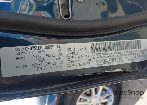 2015 Dodge Journey Sxt from USA, damaged, VIN 3C4PDCBG4FT567807